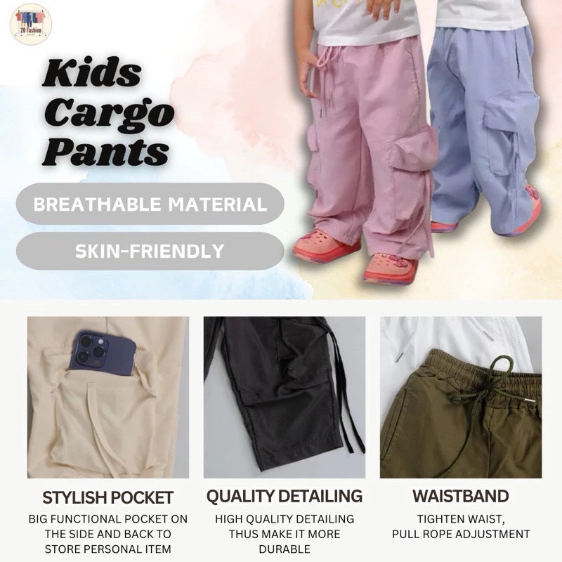 Children'S Cargo Pants From Southeast Asian Countries, Unisex Multi-Pocket Pants, Long Pants, Imported Versatile Pants, Trendy Cargo Pants - Image 2