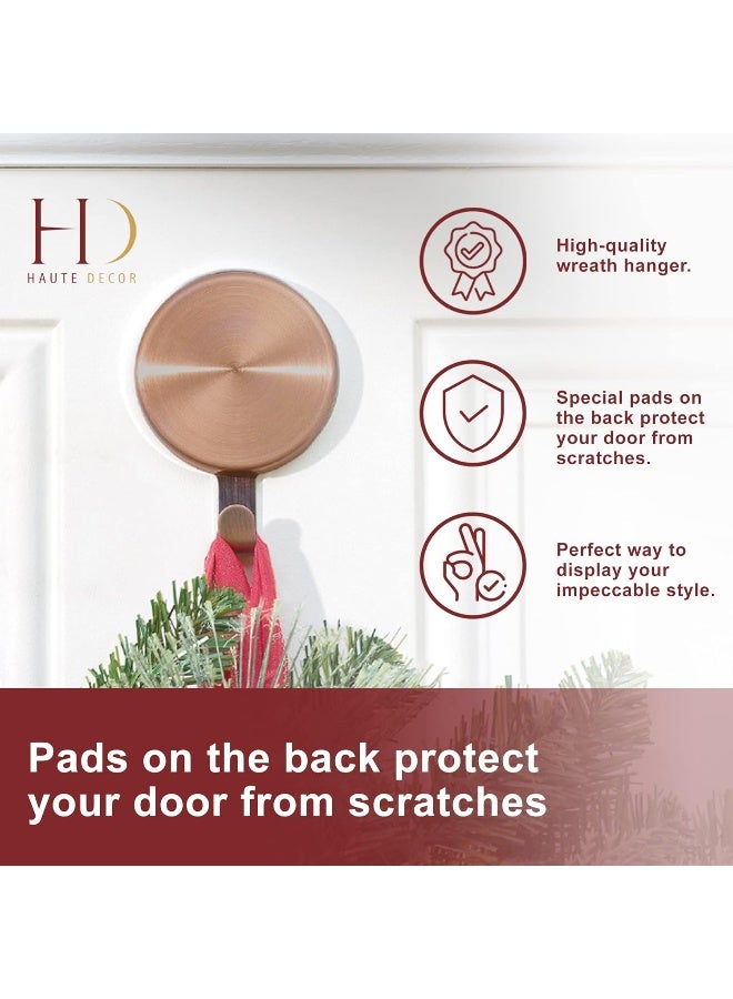 Haute Decor Attract Magnetic Wreath Hanger Copper  Set of 2 Magnets  for 2 Metal DoorsSurfaces or 1 SinglePane Glass DoorWindow  Holds up to 10 lbs - Image 4