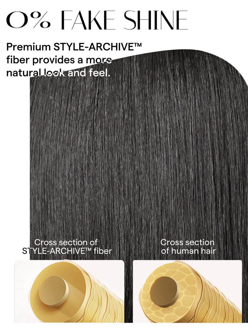 GORGIUS Black Bob Lace Front Wig Glueless Straight Short Wigs Upgrade with Human-Hair-Like Sythetic Hair Pre Cut Pre Plucked Side Part Hairline 12 Inch - Image 4