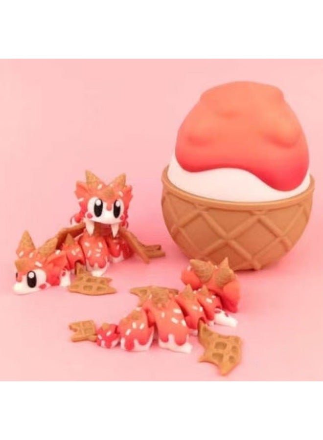 3D Printing Flying Dragon Full Body Activity Gem Flying Dragon Mini Ornaments Petal Dragon Egg Suit Children's Toy-Color:Mini Flying Dragon + Petal Dragon Egg Set [rainbow Color, Random Layer Color]  - Image 3