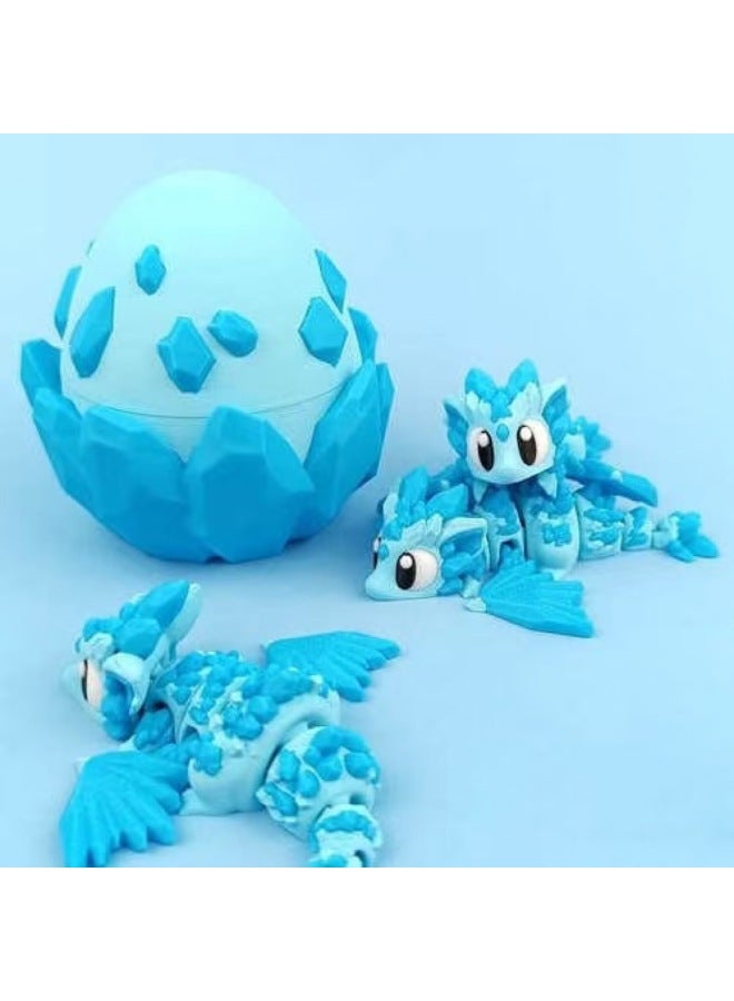 3D Printing Flying Dragon Full Body Activity Gem Flying Dragon Mini Ornaments Petal Dragon Egg Suit Children's Toy-Color:Mini Flying Dragon + Petal Dragon Egg Set [rainbow Color, Random Layer Color]  - Image 2