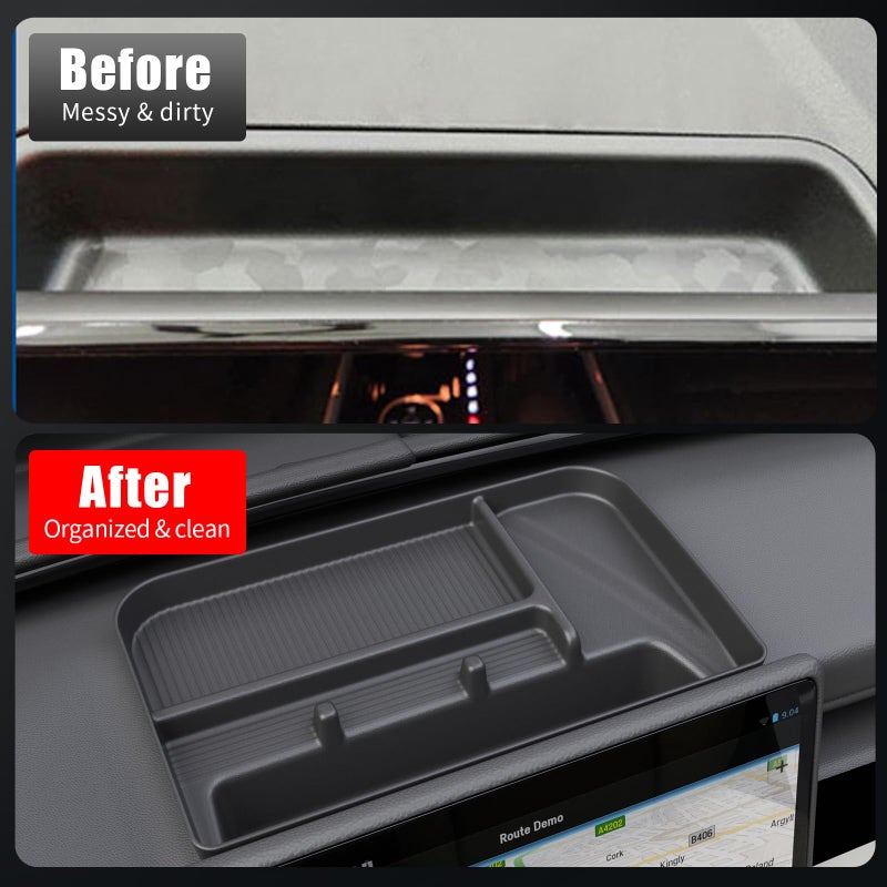 kingna Center Console Organizer Behind Screen Compatible with 2023-2026 Chevrolet Colorado GMC Canyon Silicone Dashboard Organizer Dash Storage Tray for 2025 Chevy Colorado Accessories - Image 2