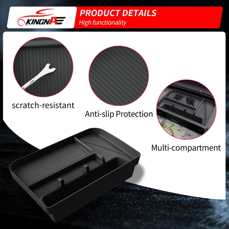 kingna Center Console Organizer Behind Screen Compatible with 2023-2026 Chevrolet Colorado GMC Canyon Silicone Dashboard Organizer Dash Storage Tray for 2025 Chevy Colorado Accessories - Image 4