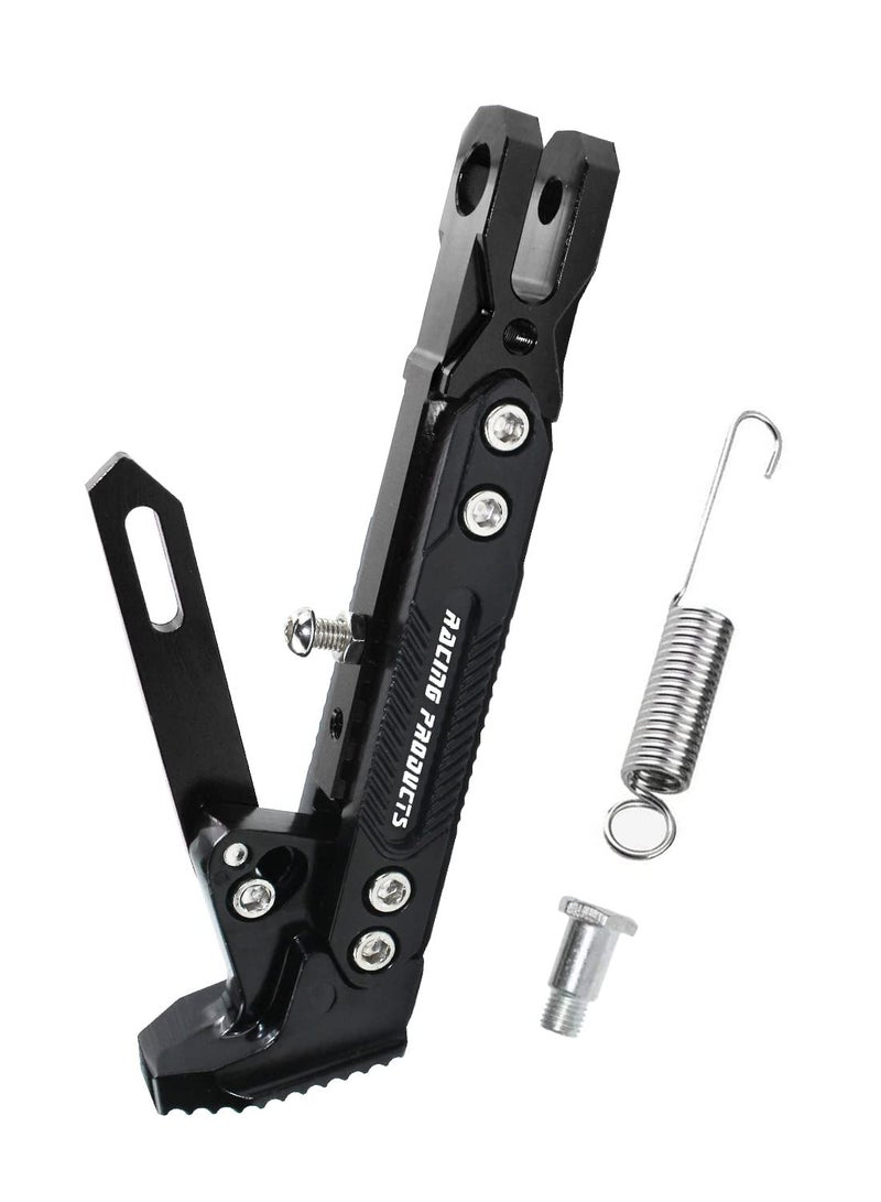 Excefore Universal Motorcycle Kickstand Accessories, Motor Scooter Modified CNC Aluminum Alloy Adjustable Tripod Holder, Motor Foot Side Support Stand, for Motor, Motocross, Dit Pit Bike - Image 1