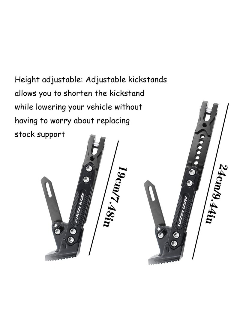 Excefore Universal Motorcycle Kickstand Accessories, Motor Scooter Modified CNC Aluminum Alloy Adjustable Tripod Holder, Motor Foot Side Support Stand, for Motor, Motocross, Dit Pit Bike - Image 3