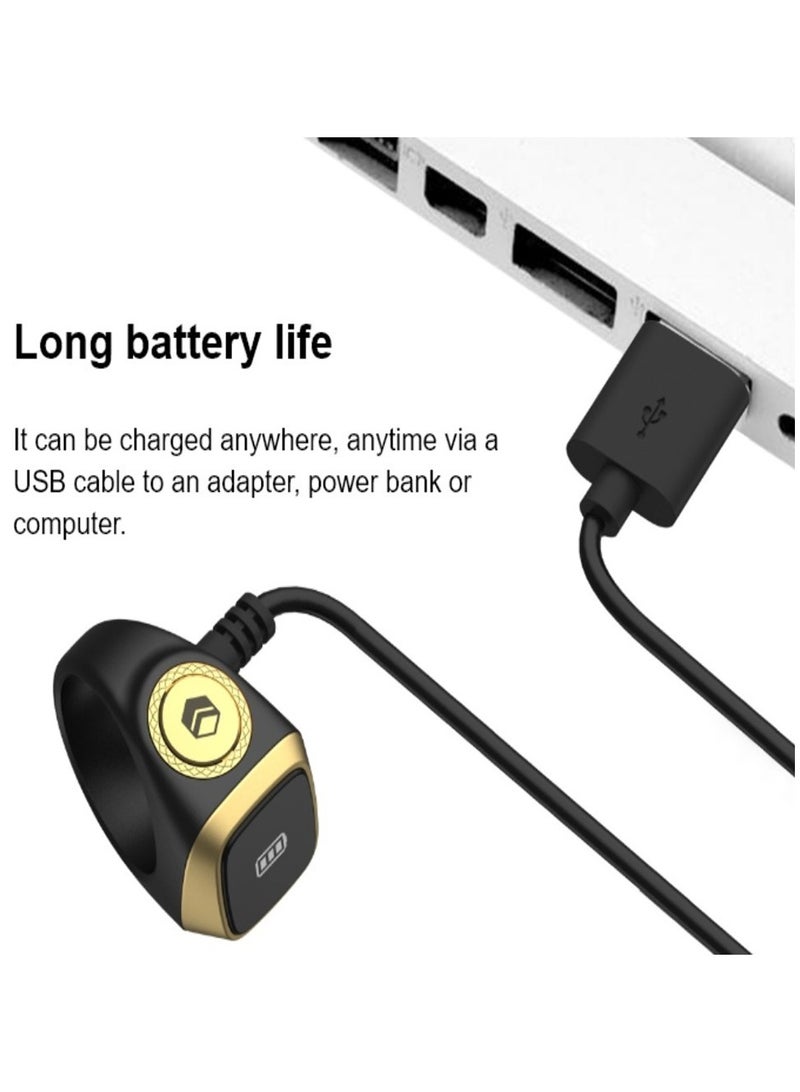 iQIBLA Smart Tasbih Zikr Ring OLED Display Powerful Battery Backup Smart Ring App Operated Tasbih Counter Prayer Reminder Technology Plastic 5 Prayer Time Reminders iQibla Smart Zikr Ring 18MM Brown - Image 4