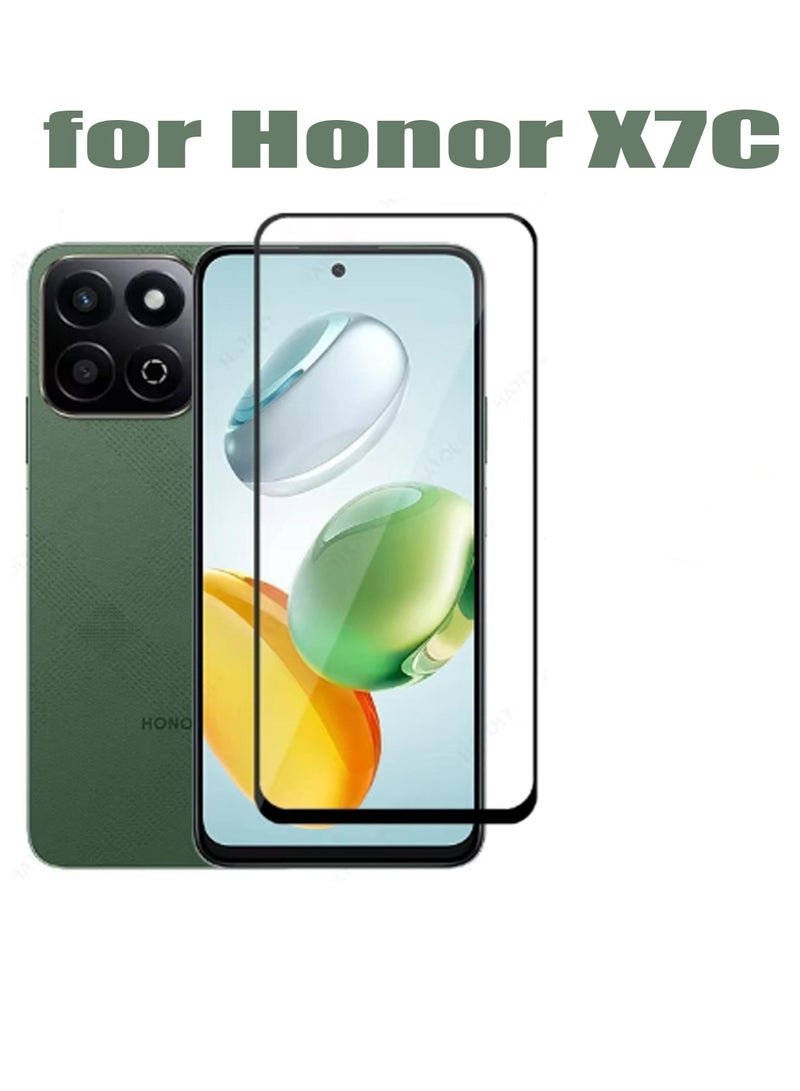 5D Full Glass Screen Protector For Honor X7C 5D Black Frame - Image 1
