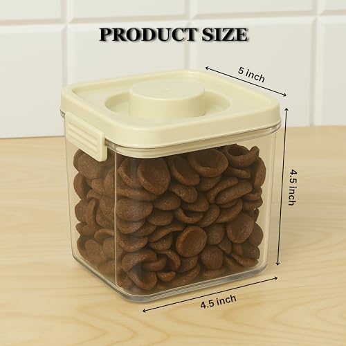 Hexwell Vacuum Sealed Clear Kitchen Food Storage Container with Airtight Lids for Grains, Cereals, and Dry Goods - Vacuum Containers For Food (1200ml) - Image 3