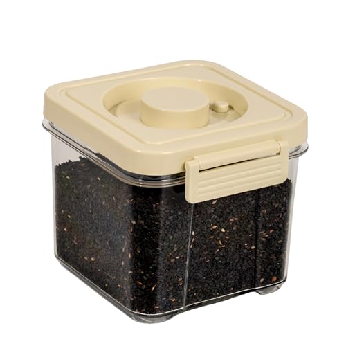 Hexwell Vacuum Sealed Clear Kitchen Food Storage Container with Airtight Lids for Grains, Cereals, and Dry Goods - Vacuum Containers For Food (1200ml) - Image 1