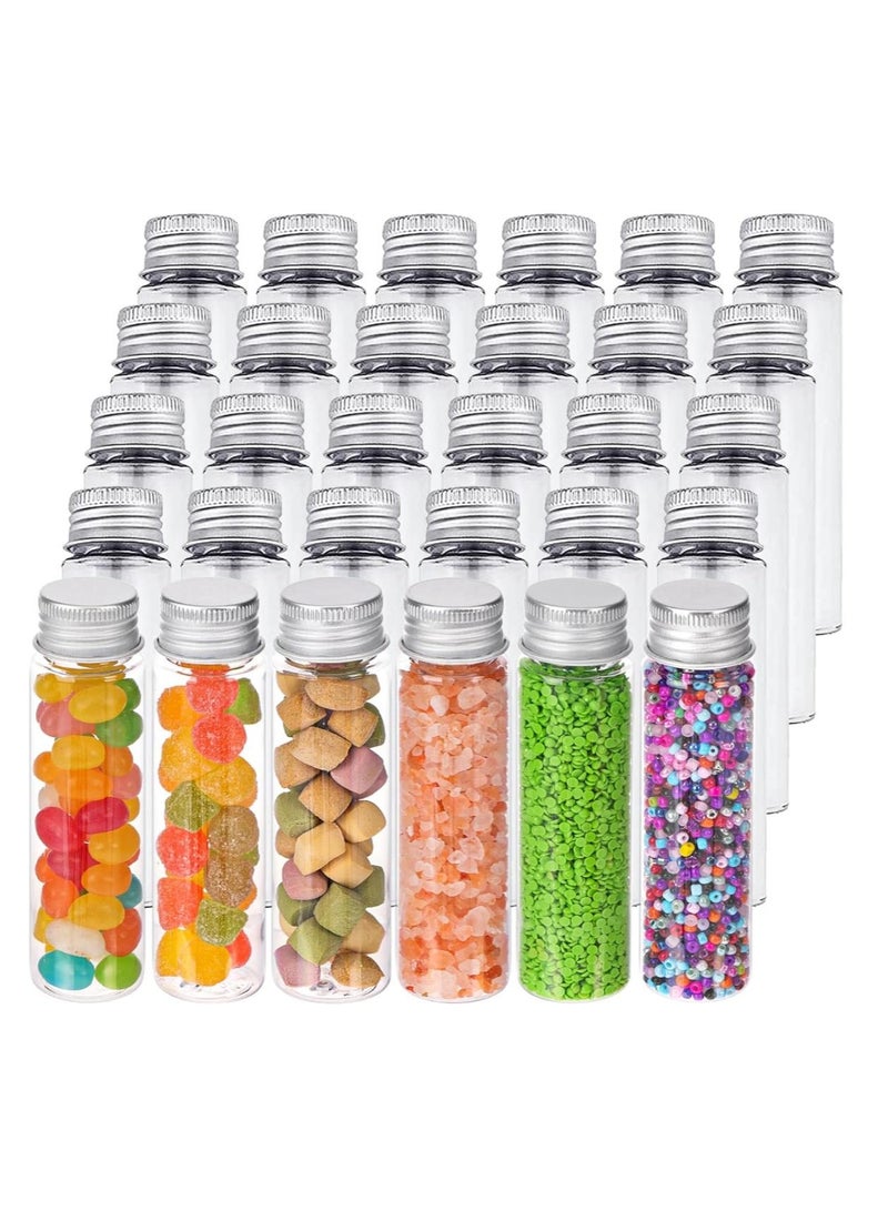 FUFU 30Pack 50ml  Clear Flat Plastic Test Tubes with Screw Caps  - Image 1