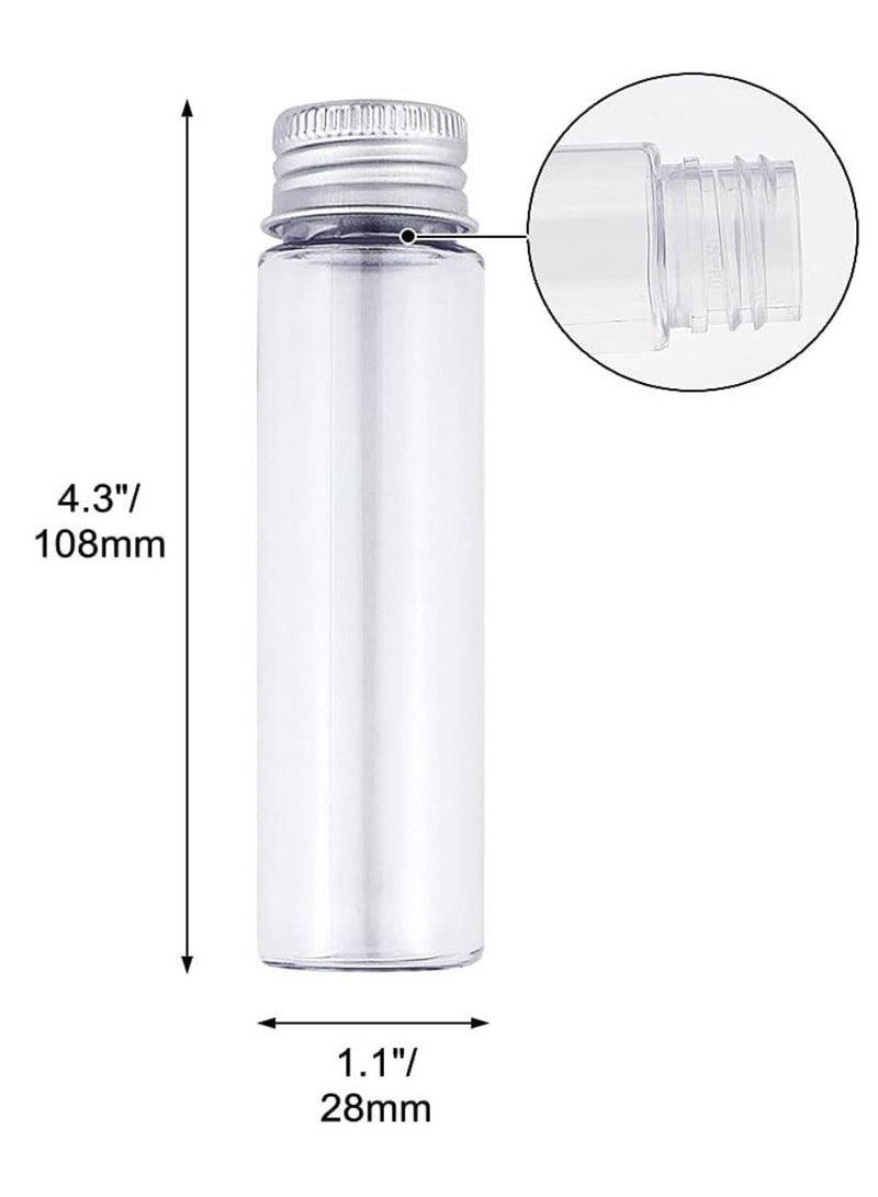 FUFU 30Pack 50ml  Clear Flat Plastic Test Tubes with Screw Caps  - Image 2