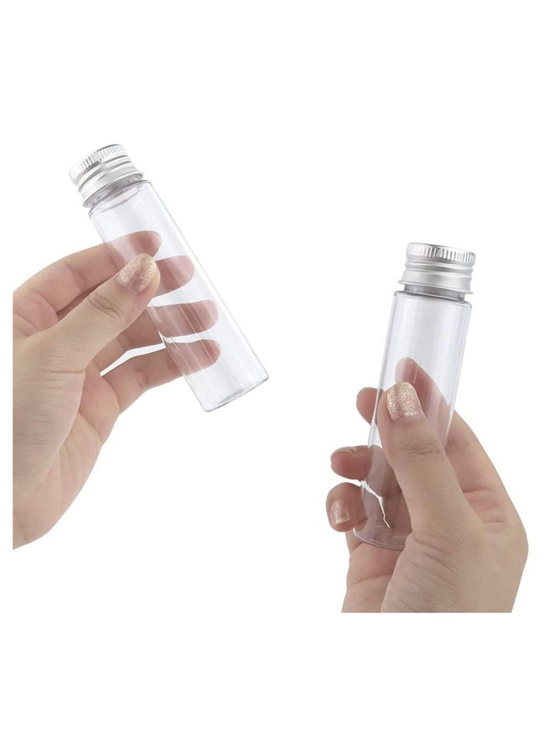 FUFU 30Pack 50ml  Clear Flat Plastic Test Tubes with Screw Caps  - Image 3