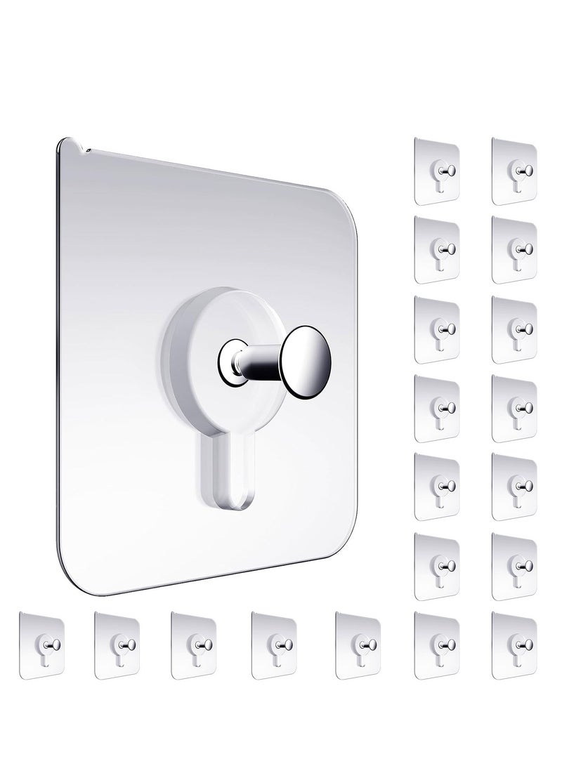 SYOSI Adhesive Hooks Heavy Duty 20Pcs Wall Hooks for Hanging Wall Hangers without Nails 2 in 1 Screw Free Sticker for Wall Mount Shelf Waterproof Rustproof Wall Hook for Bathroom Bedroom Picture Hanger  - Image 1