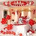 AobkDeco Valentines Day Balloons Decorations I Love You Balloons and Heart Balloons Kit with 1000Pcs Red Silk Rose Petals Flower Decoration LoveBear Heart Print Balloons Banner for Valentine Party Decorations - Image 2