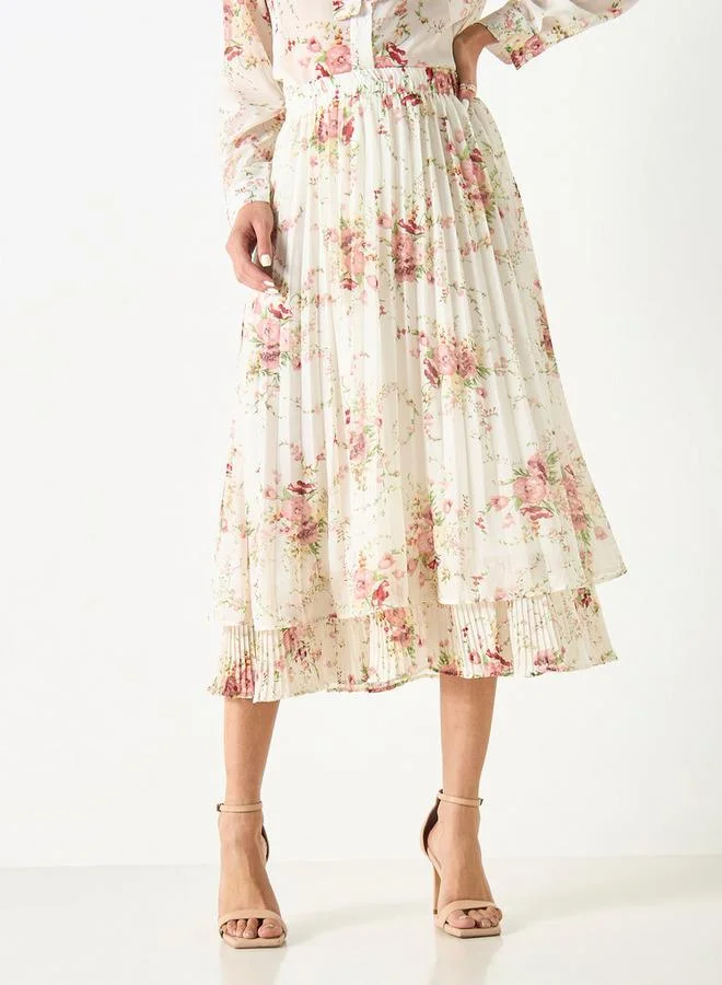 2Xtremz 2Xtremz All-Over Floral Print Skirt with Elasticated Waistband