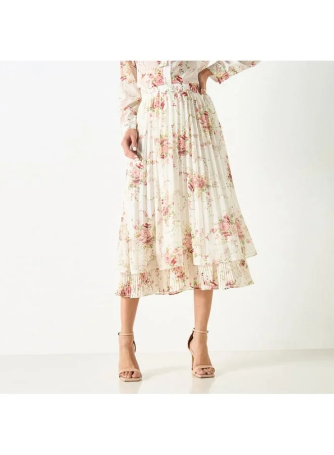 2Xtremz 2Xtremz All-Over Floral Print Skirt with Elasticated Waistband