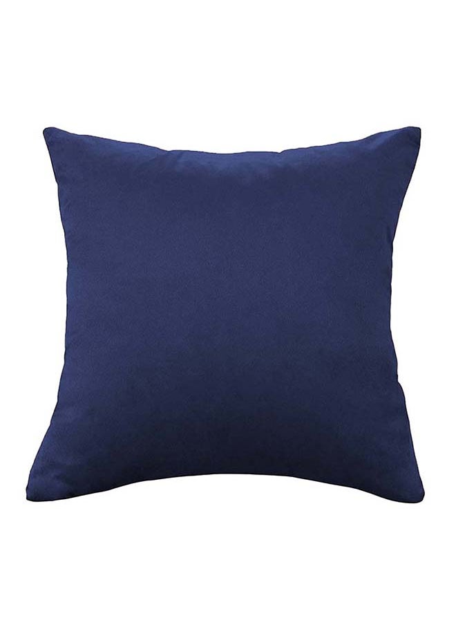 House One Set of 4 Pieces Square Soft Velvet Decorative Cushion with Solid Design and Attractive Colors 45x45 cm - Dark Blue  - Image 3