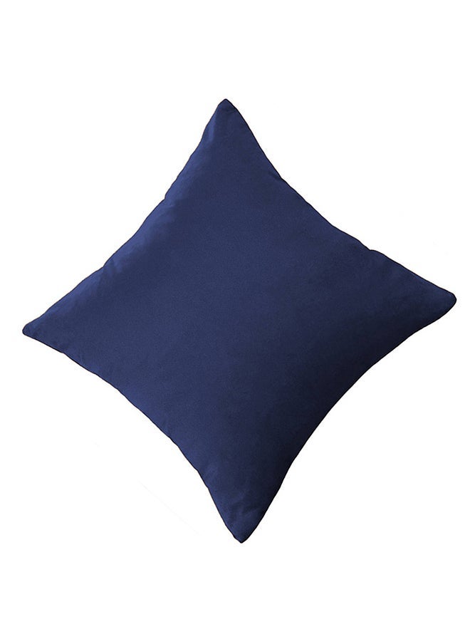 House One Set of 4 Pieces Square Soft Velvet Decorative Cushion with Solid Design and Attractive Colors 45x45 cm - Dark Blue  - Image 4