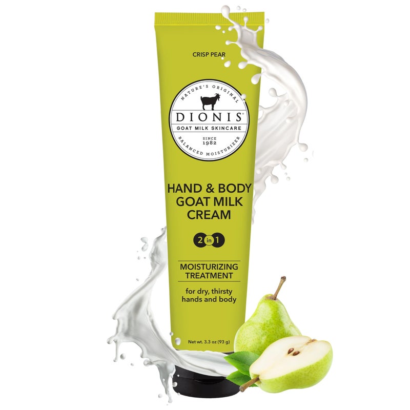Dionis Goat Milk Skincare Scented Hand & Body Cream - Travel Size Lotion For Hydrating & Moisturizing Dry and Sensitive Skin, Cruelty Free, Paraben Free Made in The USA, Crisp Pear, 3.3 oz - Image 1