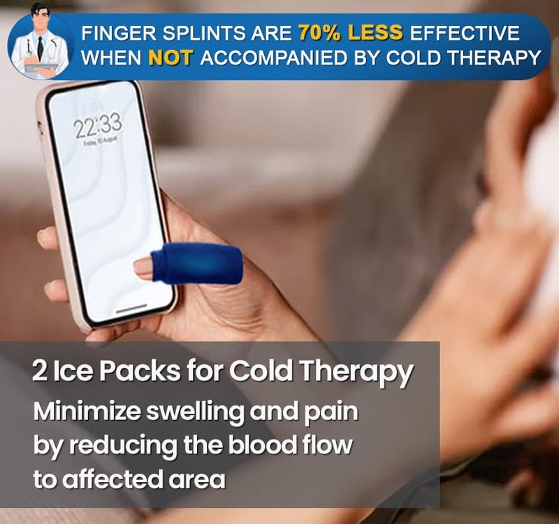 MEDILYMER Thumb Splint and Ice Pack (2+2 Set) Trigger Thumb Splint For Pain Relief, Thumb Brace for Knuckle Immobilization, Thumb Spica for Arthritis, Mallet Finger, Also Fits Index, Ring, Pinky, Little, Small Fingers - Image 5