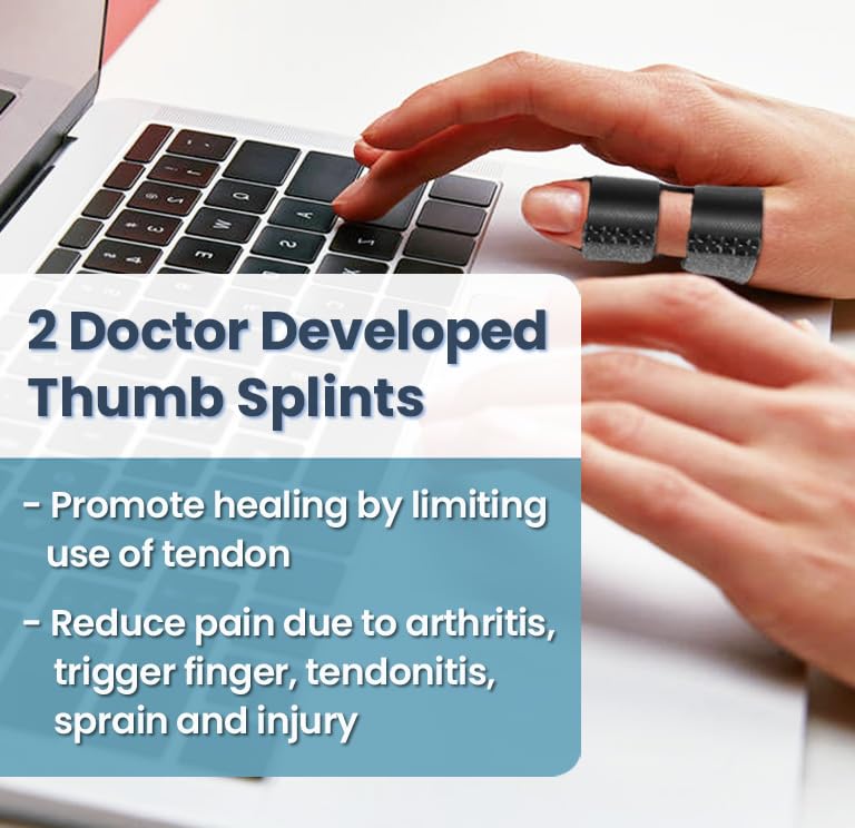 MEDILYMER Thumb Splint and Ice Pack (2+2 Set) Trigger Thumb Splint For Pain Relief, Thumb Brace for Knuckle Immobilization, Thumb Spica for Arthritis, Mallet Finger, Also Fits Index, Ring, Pinky, Little, Small Fingers - Image 3
