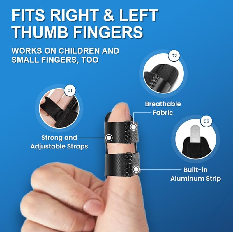 MEDILYMER Thumb Splint and Ice Pack (2+2 Set) Trigger Thumb Splint For Pain Relief, Thumb Brace for Knuckle Immobilization, Thumb Spica for Arthritis, Mallet Finger, Also Fits Index, Ring, Pinky, Little, Small Fingers - Image 4