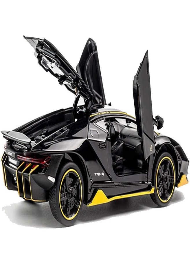 PANSHUB 1:32 Diecast Metal Pullback Car Toys for Boys Kids Best Gifts - Black(Lamborgini-Multicolored) - Image 4