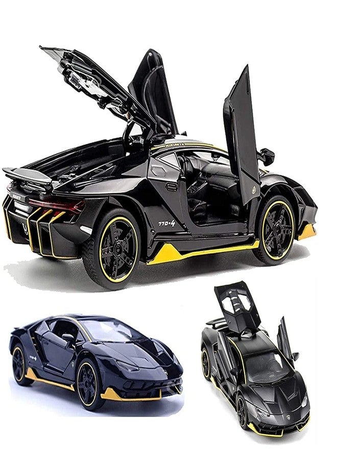 PANSHUB 1:32 Diecast Metal Pullback Car Toys for Boys Kids Best Gifts - Black(Lamborgini-Multicolored) - Image 1