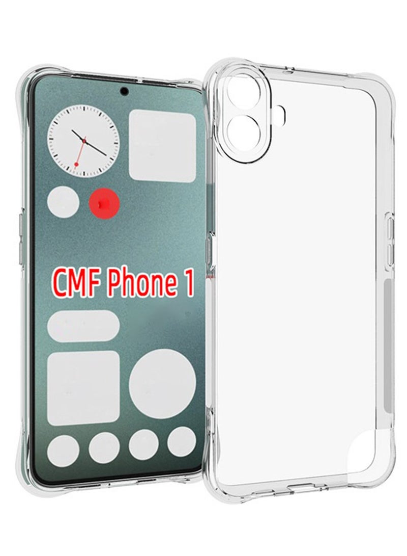 Case for Nothing CMF Phone 1 / cmf by NOTHING Phone 1 Clear TPU Four Corners Military-Grade Protection Cover Transparent Soft
