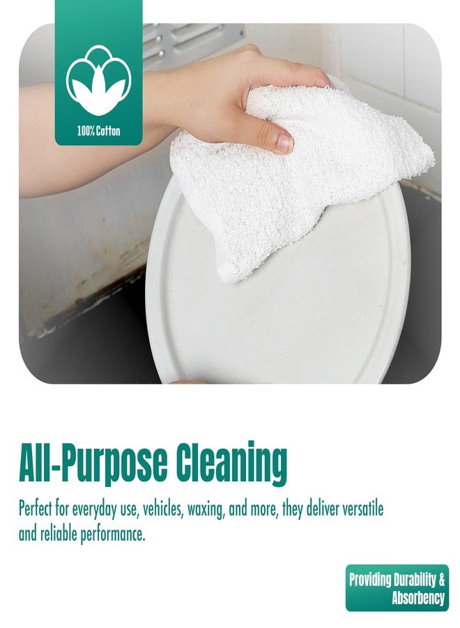 ZUPERIA Terry Towels Pack of 24 (14" X 17" Inches) 100% Cotton Terry Barmop Towels - Absorbent & Durable Bar Rags, Multipurpose Cleaning Rags for Home, Automotive & Garage Cleaning Supplies (White) - Image 3