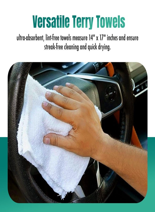 ZUPERIA Terry Towels Pack of 24 (14" X 17" Inches) 100% Cotton Terry Barmop Towels - Absorbent & Durable Bar Rags, Multipurpose Cleaning Rags for Home, Automotive & Garage Cleaning Supplies (White) - Image 4