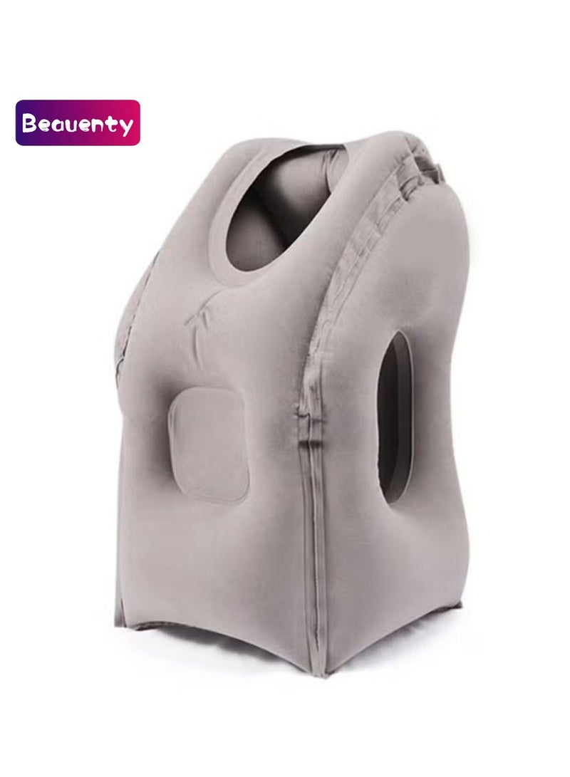 Beauenty Portable Inflatable Travel Neck Support Pad, Head Pillow for Sleeping on Office Train Car - Image 1