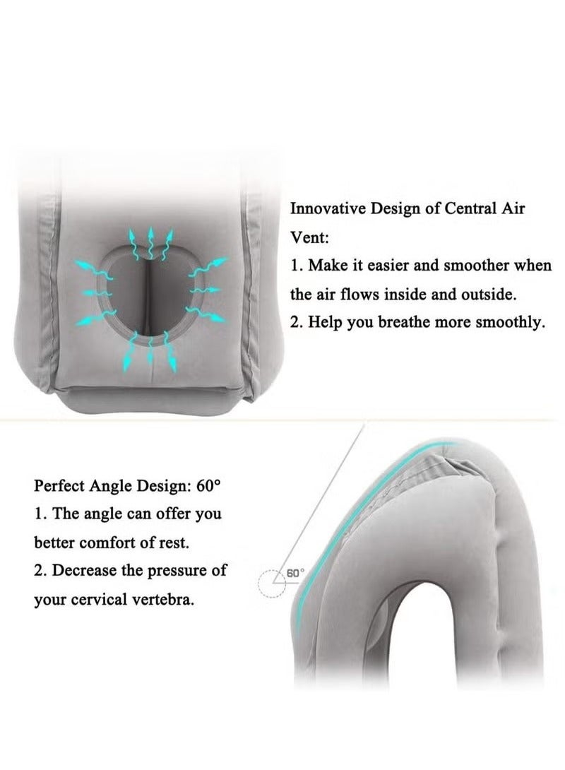 Beauenty Portable Inflatable Travel Neck Support Pad, Head Pillow for Sleeping on Office Train Car - Image 3