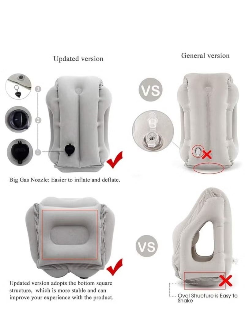 Beauenty Portable Inflatable Travel Neck Support Pad, Head Pillow for Sleeping on Office Train Car - Image 4