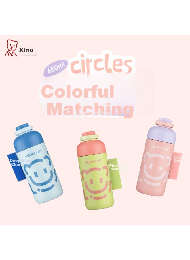 Heenoor Insulated Cup Children 316l Stainless Steel Large Capacity Cute High Value Straw Water Cup Xn-3120 - Image 3