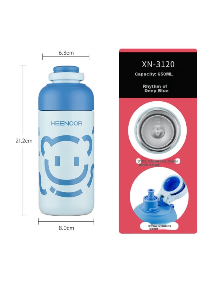 Heenoor Insulated Cup Children 316l Stainless Steel Large Capacity Cute High Value Straw Water Cup Xn-3120 - Image 1
