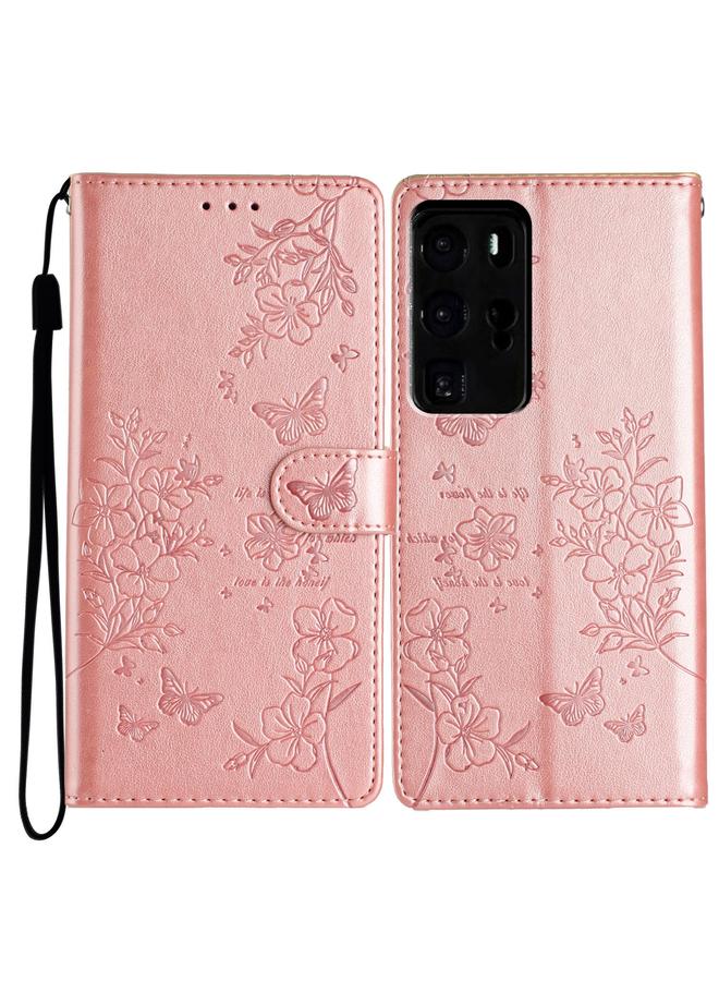 erorex Case For Huawei P40 Pro Butterflies And Flowers Leather Phone Case - Image 1