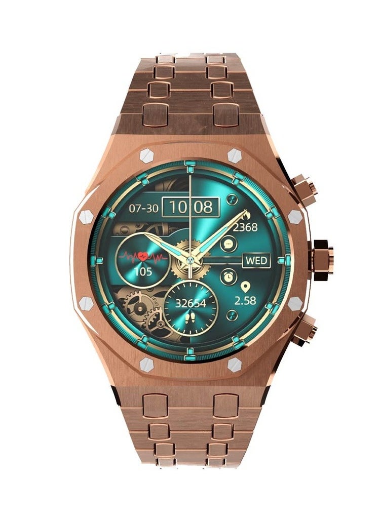 porodo - Porodo Cristallo AP Smart Watch , Activity Tracker, Health Monitoring, Bluetooth Calling, 7 Days Battery Life, AMOLED Display - Rose Gold - Image 1