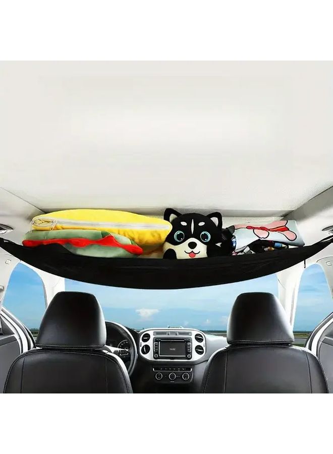 2pcs Black Car Roof Storage Net Elastic Mesh Organizer Easy Hang For Travel Camping - Image 4