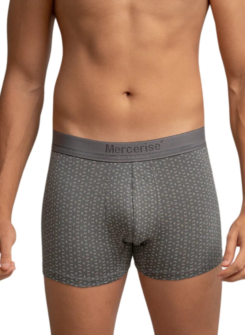 COTTONIL Mercerise Printed Grey Boxer Underwear For Men  - Image 1