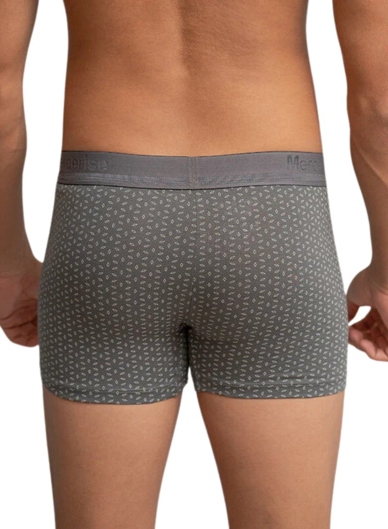 COTTONIL Mercerise Printed Grey Boxer Underwear For Men  - Image 3