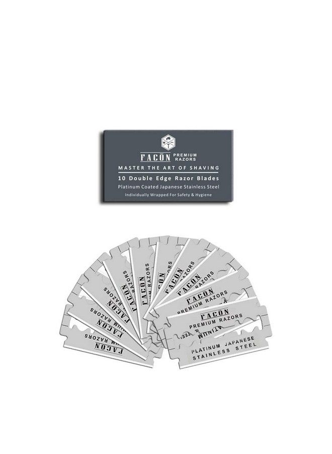 FACON شفرات حلاقة مزدوجة الحافة من البلاتين من الفولاذ المقاوم للصدأ الياباني 50 نوعًا لشفرات حلاقة آمنة وسلسة لتجربة حلاقة أكثر من 200 مرة - Image 4