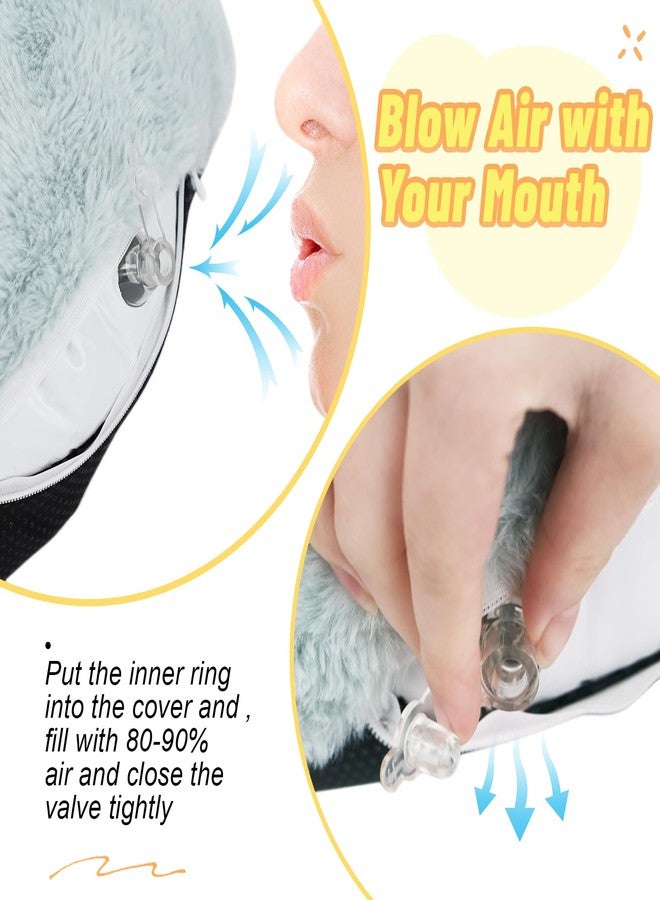 KAKIBLIN Baby Sit Me Up Seat, Inflatable Baby Seat with Cover for Babies 3-36 Months,Portable,Inflatable Sit & Play Floor Seat for Sitting Up,Inflatable Baby Chair Baby Seats for Sitting Up Gray - Image 3