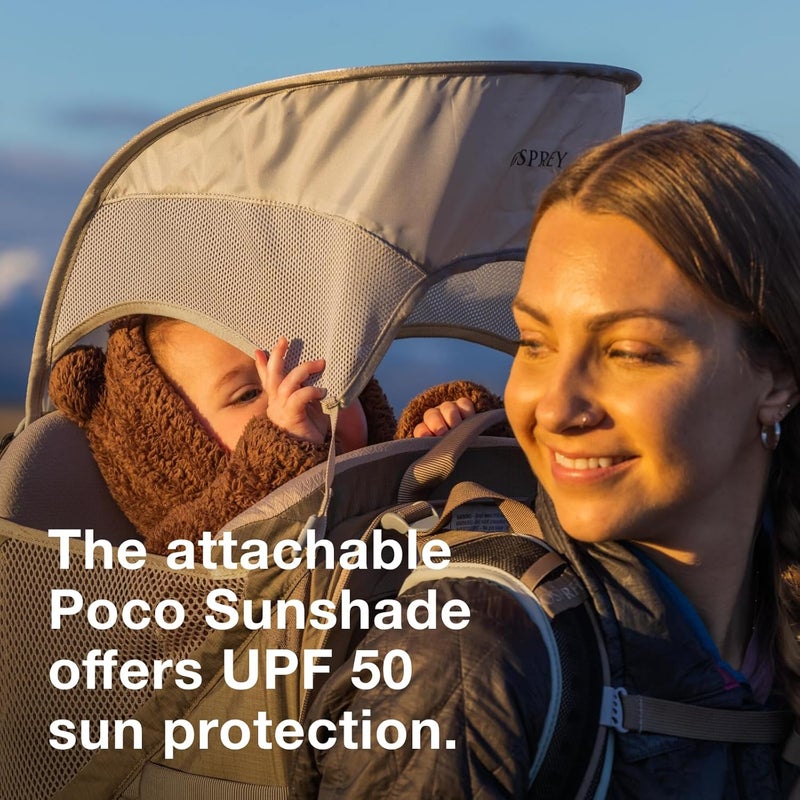 Osprey Poco Child Carrier Backpack Sunshade Silver - Image 3