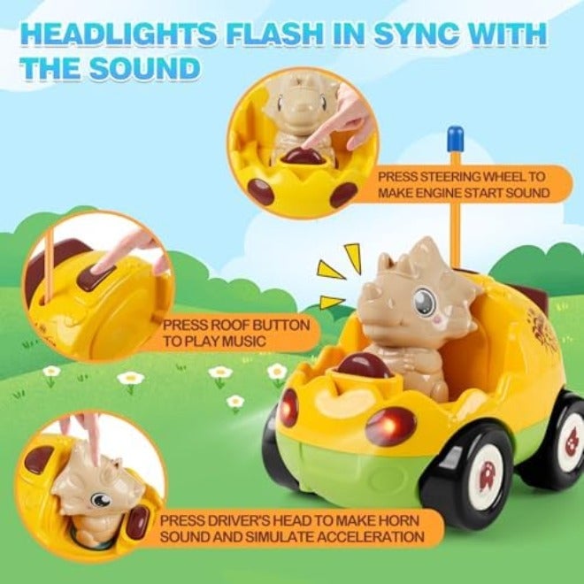 QPOU 2-Pack Remote Control Dinosaur Toy Car for Kids - Birthday Gifts for Boys Toddlers Ages 18+ Months, 2 3 4 5 Year Old - Image 5