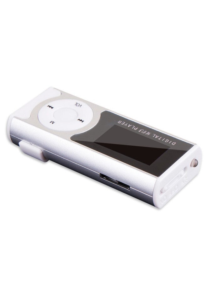 Screen Light Clip Card Mp3 Music Player Mini Clip Mp3 Student Walkman Gift MP3-Body Color:White-Memory Capacity:Single Machine + Earphone + Data Cable (Crystal Boxed) +8G Card - Image 1