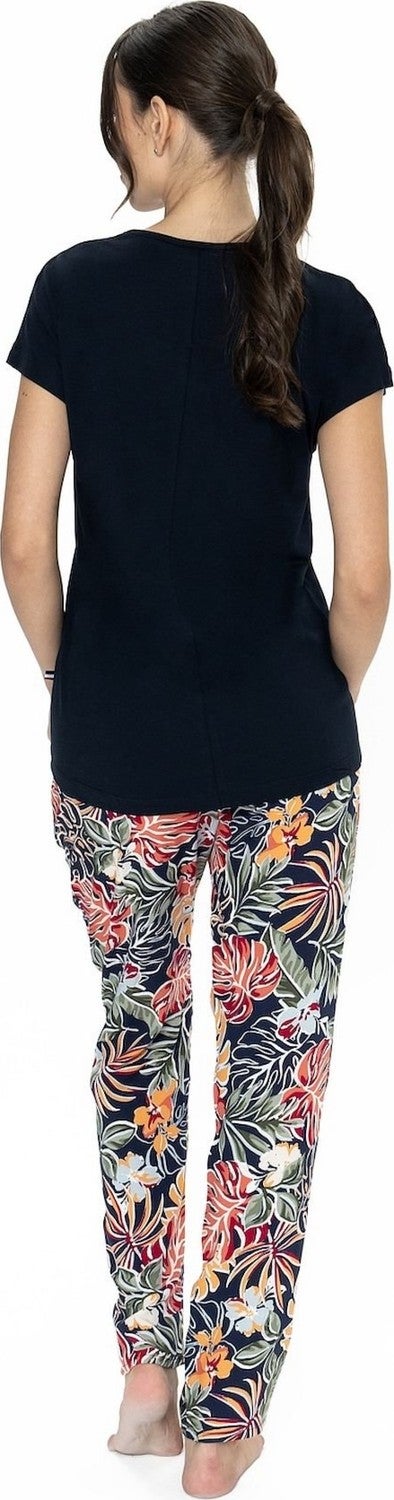 U.S. Polo Assn. 20026 Women's Short Sleeve V-Neck Pajama Set-Navy Blue - Image 5
