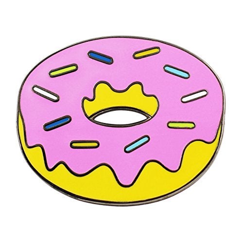 REAL SIC Donut Enamel Pin - Classic Simpsons Donut Pin for Backpacks, Jackets, Hats & Tops (Pink) - Image 1