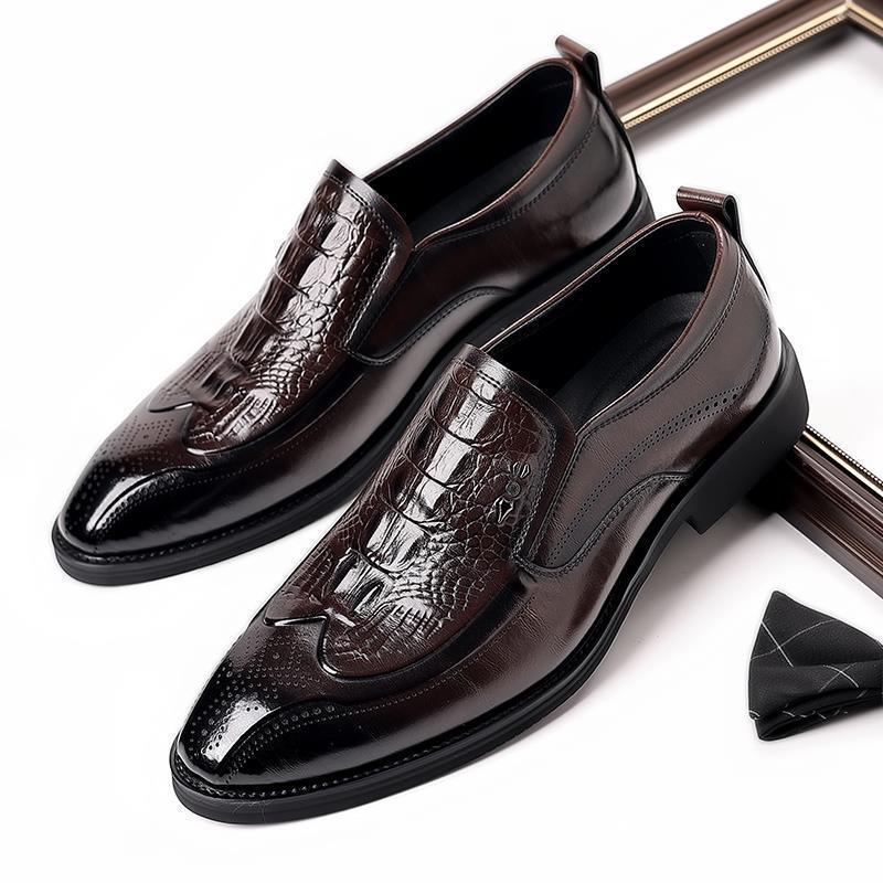 Brogue Carved Men'S Shoes Business Casual Shoes British Versatile Breathable Genuine Leather Handmade Leather Shoes Wedding Shoes - Image 3