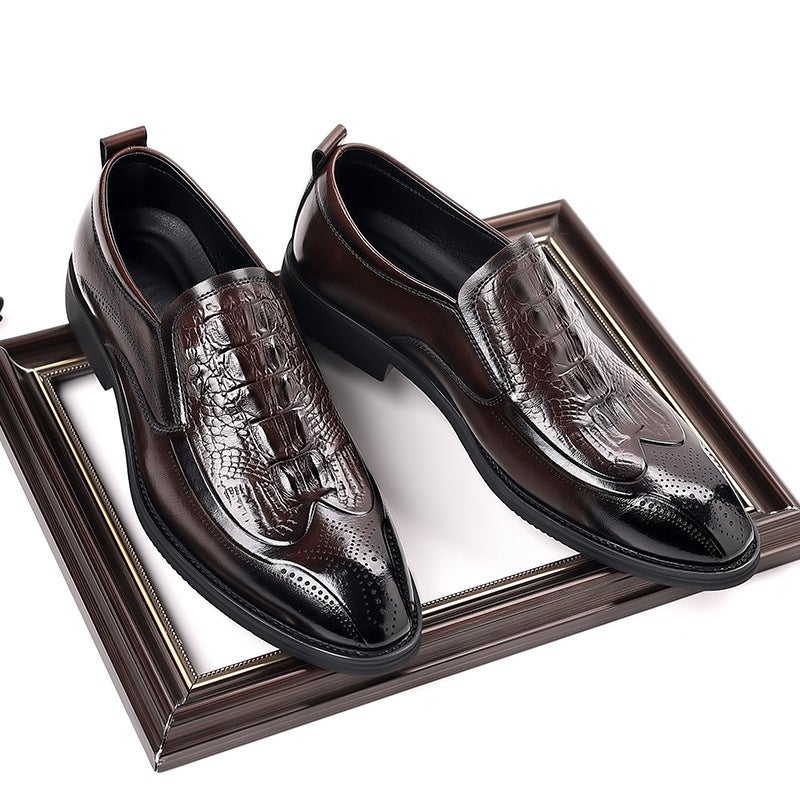 Brogue Carved Men'S Shoes Business Casual Shoes British Versatile Breathable Genuine Leather Handmade Leather Shoes Wedding Shoes - Image 2